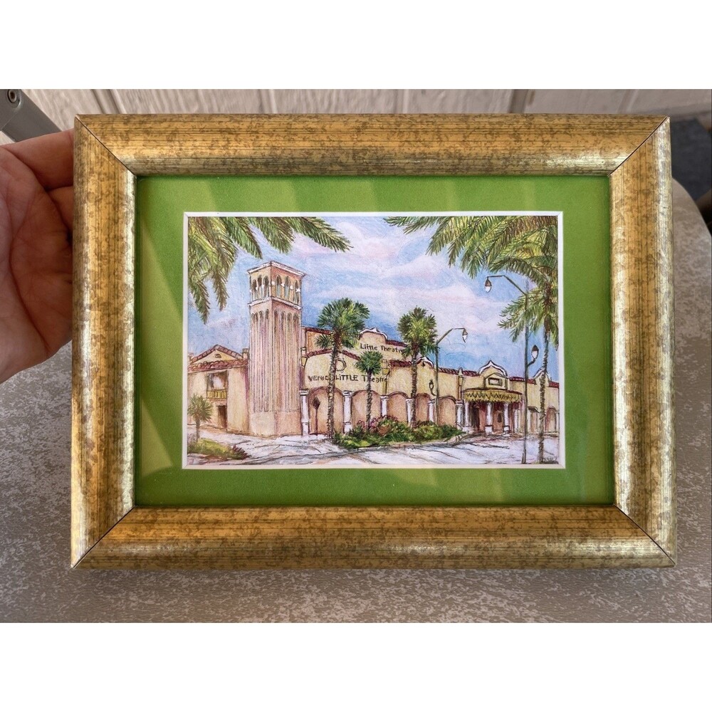 Richard Capes Florida Artist Venice, Florida Series Print Framed Matted